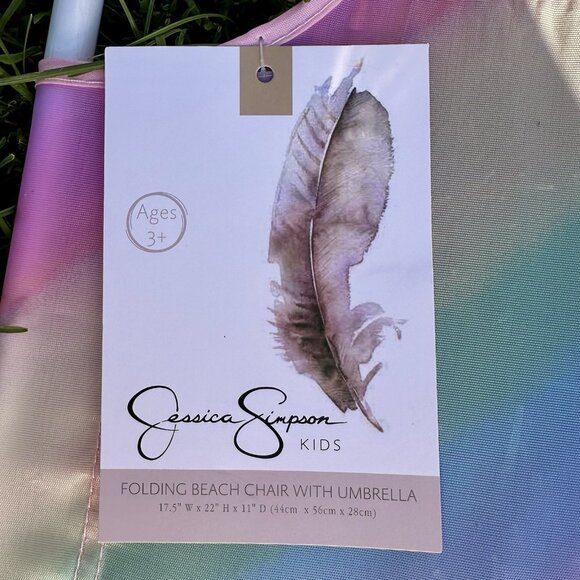 JESSICA SIMPSON Beach Chair 3-6 Years Hombre Rainbow Foldable Umbrella Cup - Picture 6 of 7